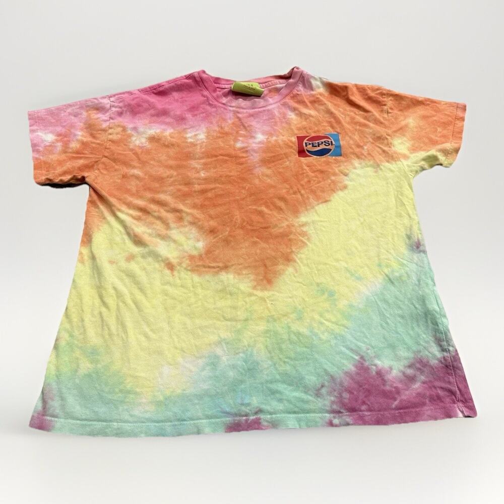 Forever 21 Unisex Tie Dye Pepsi Short Sleeve T-Shirt Size M Medium *Flaws*